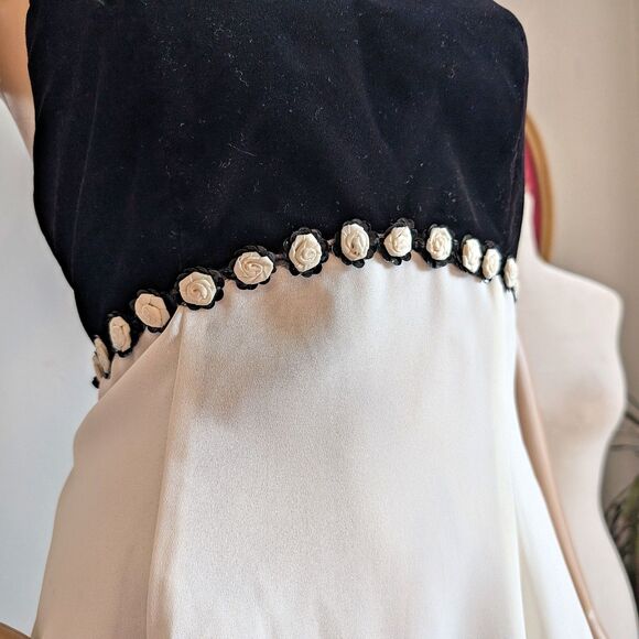 NWT Vintage 90s Upbeat Babydoll Dress Mini Halter Velvet Empire Waist Size 9 - Picture 7 of 10